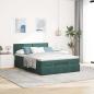 Preview: Ottoman-Bett mit Matratze Dunkelgrün 140x200 cm Samt