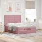 Preview: Ottoman-Bett mit Matratzen Rosa 140x200 cm Samt