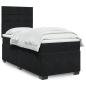 Preview: ARDEBO.de - Boxspringbett mit Matratze Schwarz 90x200 cm Samt