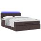 Preview: Ottoman-Bett mit Matratze & LEDs Dunkelbraun 140x200 cm Stoff