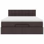 Preview: Ottoman-Bett mit Matratze & LEDs Dunkelbraun 140x200 cm Stoff
