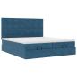Preview: Ottoman-Bett mit Matratzen & LEDs Dunkelblau 180x200 cm Samt