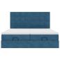 Preview: Ottoman-Bett mit Matratzen & LEDs Dunkelblau 180x200 cm Samt