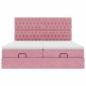 Preview: Ottoman-Bett mit Matratzen & LEDs Rosa 180x200 cm Samt