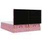 Preview: Ottoman-Bett mit Matratzen & LEDs Rosa 180x200 cm Samt