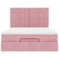 Preview: Ottoman-Bett mit Matratzen & LEDs Rosa 140x200 cm Samt