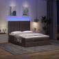 Preview: Ottoman-Bett mit Matratze & LEDs Dunkelbraun 140x200 cm Stoff