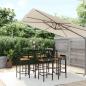 Preview: ARDEBO.de - 7-tlg. Gartenbar-Set Schwarz Poly Rattan & Massivholz Akazie