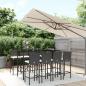 Preview: ARDEBO.de - 9-tlg. Gartenbar-Set mit Kissen Schwarz Poly Rattan