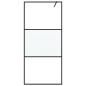 Preview: Duschwand für Begehbare Dusche Schwarz 90x195cm Halbmatt ESG