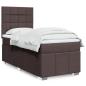 Preview: ARDEBO.de - Boxspringbett mit Matratze Dunkelbraun 80x200 cm Stoff
