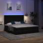 Preview: Ottoman-Bett mit Matratzen & LEDs Schwarz 160x200 cm Samt