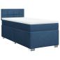 Preview: Boxspringbett mit Matratze Blau 80x200 cm Stoff