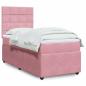 Preview: ARDEBO.de - Boxspringbett mit Matratze Rosa 90x190 cm Samt