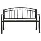 Preview: Gartenbank mit Tisch Schwarz 120 cm Stahl