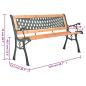 Preview: Gartenbank 116 cm Gusseisen und Massivholz Tanne