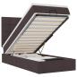 Preview: Ottoman-Bett mit Matratze & LEDs Dunkelbraun 80x200 cm Stoff