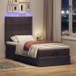 Preview: Ottoman-Bett mit Matratze & LEDs Dunkelbraun 80x200 cm Stoff