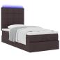 Preview: Ottoman-Bett mit Matratze & LEDs Dunkelbraun 80x200 cm Stoff
