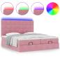 Preview: Ottoman-Bett mit Matratzen & LEDs Rosa 180x200 cm Samt