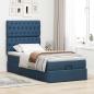 Preview: Ottoman-Bett mit Matratze Blau 80x200 cm Stoff