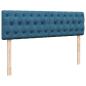 Preview: Ottoman-Bett mit Matratze & LEDs Dunkelblau 140x200 cm Samt