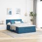 Preview: Ottoman-Bett mit Matratze Dunkelblau 140x200 cm Samt