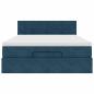 Preview: Ottoman-Bett mit Matratze Dunkelblau 140x200 cm Samt