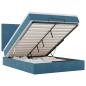 Preview: Ottoman-Bett mit Matratzen & LEDs Dunkelblau 140x200 cm Samt