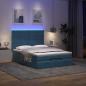 Preview: Ottoman-Bett mit Matratzen & LEDs Dunkelblau 140x200 cm Samt