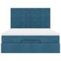 Preview: Ottoman-Bett mit Matratzen & LEDs Dunkelblau 140x200 cm Samt