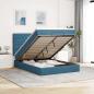 Preview: ARDEBO.de - Ottoman-Bett mit Matratzen Dunkelblau 140x200 cm Samt