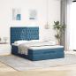 Preview: Ottoman-Bett mit Matratzen Dunkelblau 140x200 cm Samt
