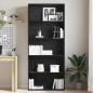 Preview: Bücherregal Schwarz Eichen-Optik 80x30x189 cm Holzwerkstoff