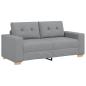 Preview: Zweisitzer-Sofa Hellgrau 140 cm Stoff
