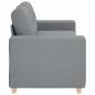 Preview: Zweisitzer-Sofa Hellgrau 140 cm Stoff