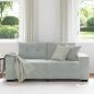 Preview: Zweisitzer-Sofa Hellgrau 140 cm Samt