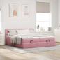 Preview: Ottoman-Bett mit Matratzen Rosa 180x200 cm Samt