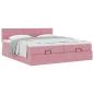 Preview: Ottoman-Bett mit Matratzen Rosa 180x200 cm Samt