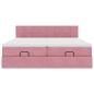 Preview: Ottoman-Bett mit Matratzen Rosa 180x200 cm Samt
