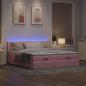 Preview: Ottoman-Bett mit Matratzen & LEDs Rosa 180x200 cm Samt