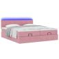 Preview: Ottoman-Bett mit Matratzen & LEDs Rosa 180x200 cm Samt