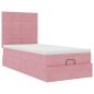 Preview: Ottoman-Bett mit Matratzen & LEDs Rosa 90x200 cm Samt