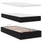 Preview: Ottoman-Bett mit Matratzen & LEDs Schwarz 90x190 cm Samt