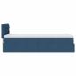 Preview: Ottoman-Bett mit Matratze Blau 80x200 cm Stoff