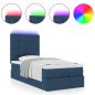 Preview: Ottoman-Bett mit Matratze & LEDs Blau 80x200 cm Stoff