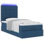 Preview: Ottoman-Bett mit Matratze & LEDs Blau 80x200 cm Stoff