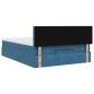 Preview: Ottoman-Bett mit Matratze & LEDs Dunkelblau 140x200 cm Samt