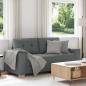 Preview: ARDEBO.de - Zweisitzer-Sofa Dunkelgrau 140 cm Stoff