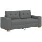 Preview: Zweisitzer-Sofa Dunkelgrau 140 cm Stoff